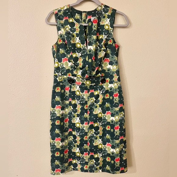 Milly of New York Green Yellow Coral Sheath Dress - Picture 1 of 7